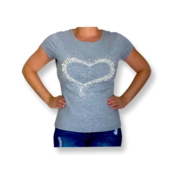 VENUS Tops - Venus Heart Beaded Shirt